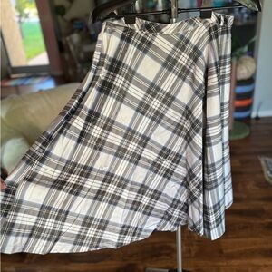 Tatyana Black and White Plaid Circle Skirt